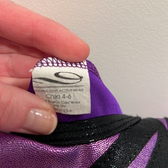 Girls gymnastics leotard with shorts. Good condition. Size on leo is 4-6. - Picture 6 of 6